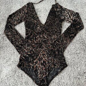 Warrior Within Metallic Lyra Velvet Bodysuit